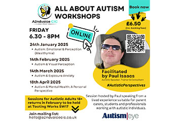 A2ndvoice CIC All About Autism Online Workshops